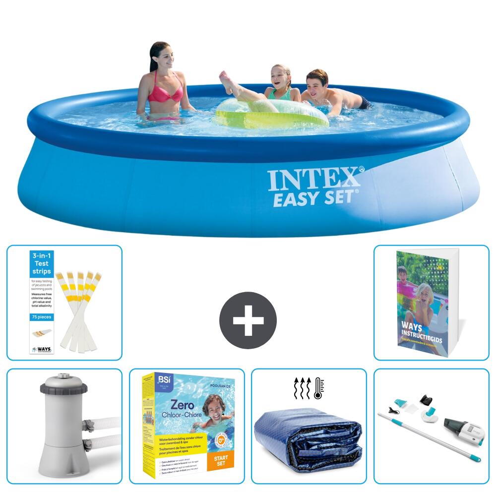 INTEX Basen Easy Set Okrągły - 396x84 cm - 7-częściowy S196