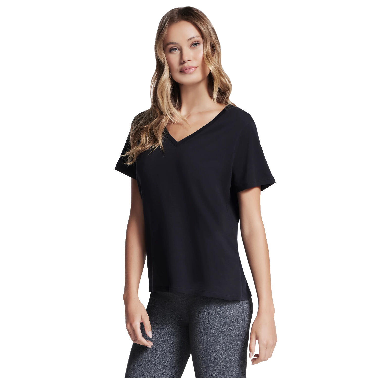 T-shirt sportowy z krótkim rękawem damski Pima V-Neck Tee