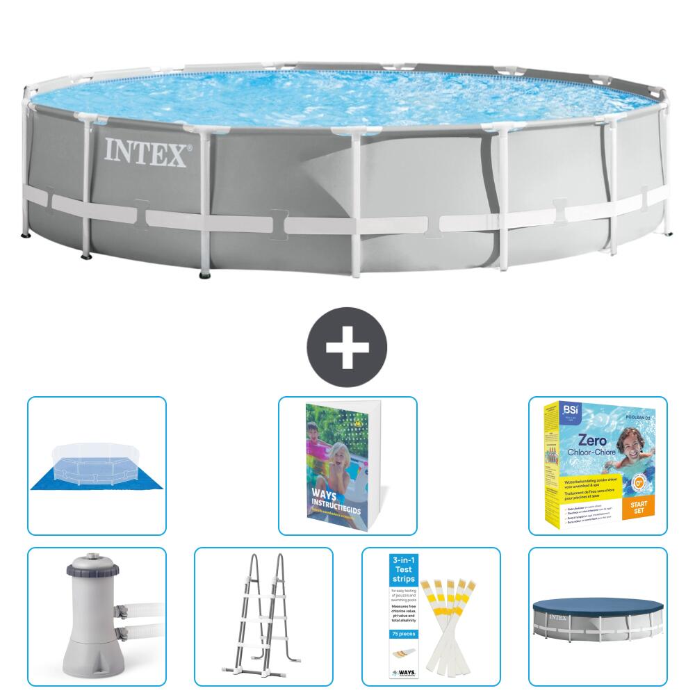 INTEX Basen Prism Frame Okrągły - 457x107 cm - 8-częściowy S546