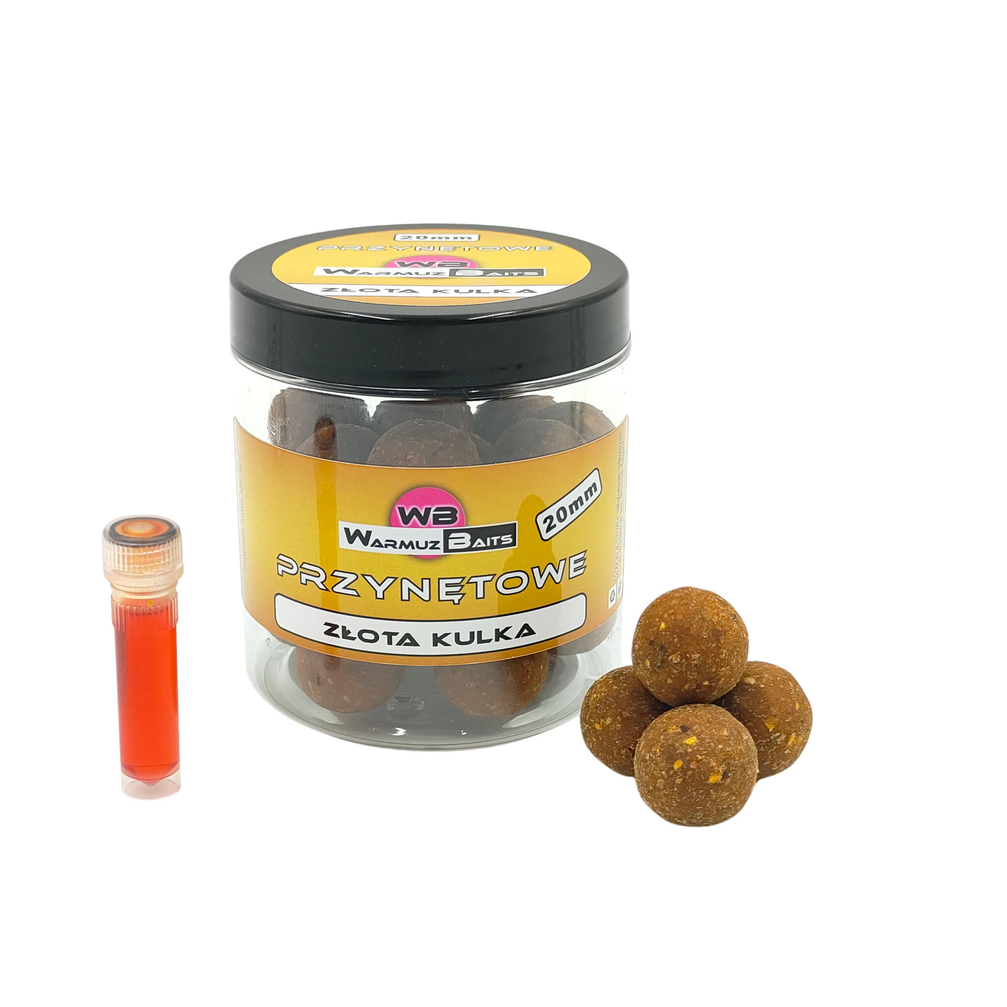 Kulki przynętowe 20mm + dopalacz Warmuz Baits 250ml Złota Kulka