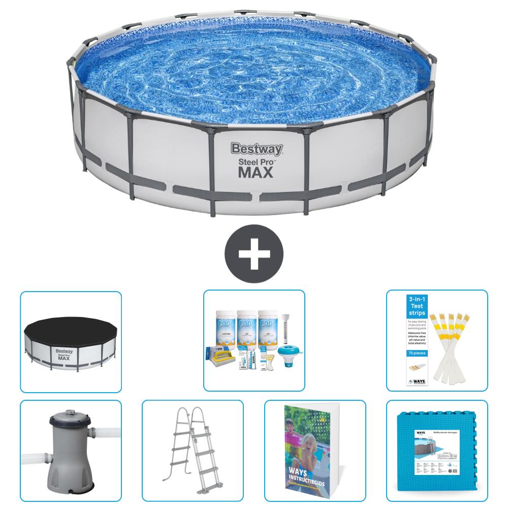 BESTWAY Basen Steel Pro MAX Okrągły - 457x122 cm - 8-częściowy S536