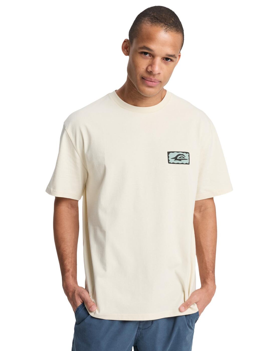 Koszulka krótki rękaw Quiksilver Serenity Splash Beż Męska