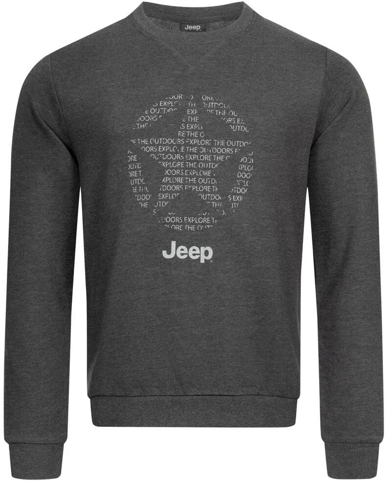 Męska bluza z okrągłym dekoltem Jeep Star, cała szara