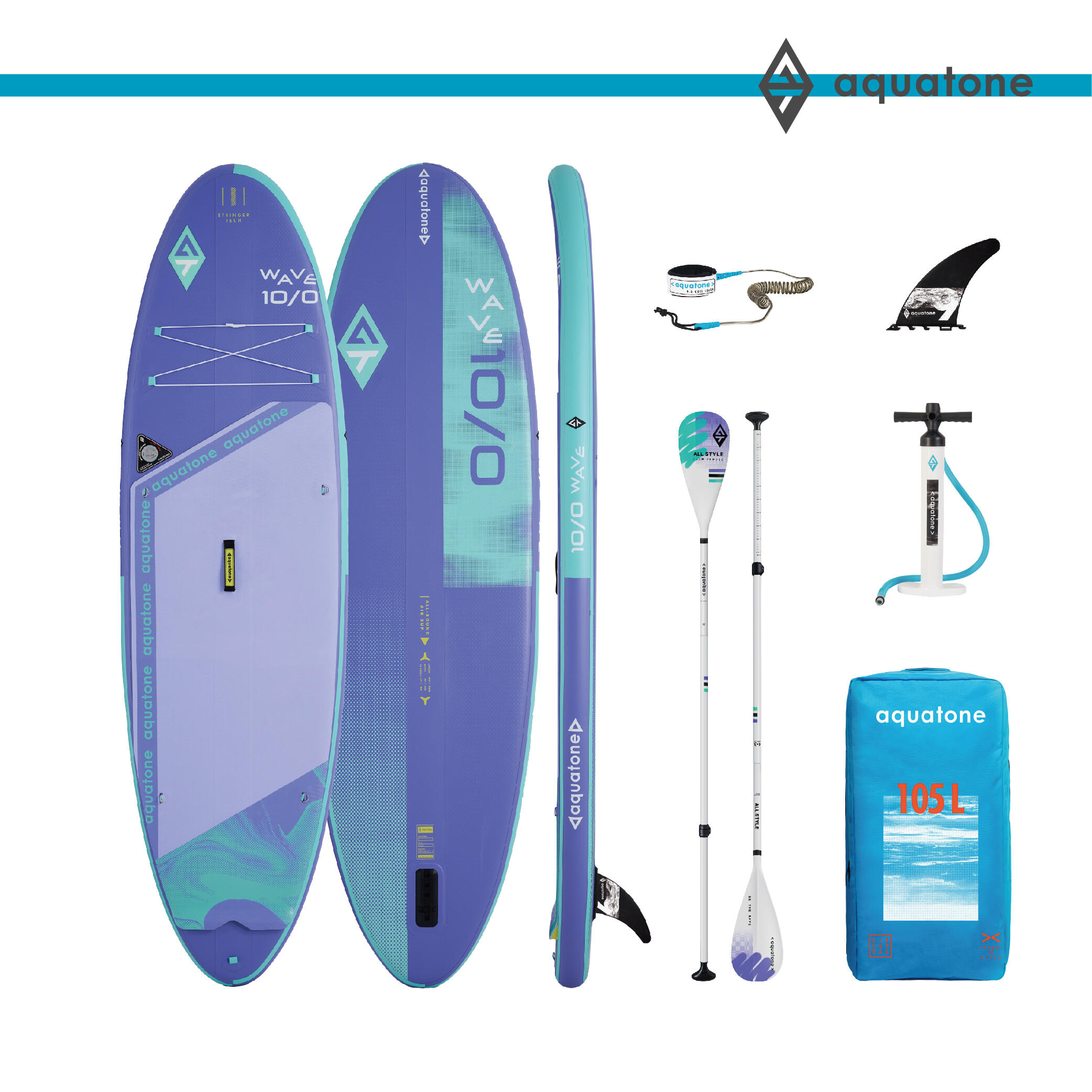 Pompowana deska sup do pływania Aquatone Wave 10.0 Allround zestaw