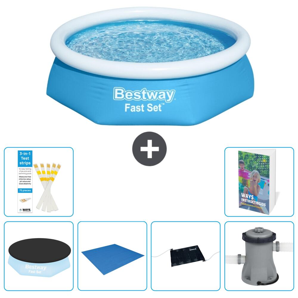 BESTWAY Basen Fast Set Okrągły - 244x61 cm - 7-częściowy S40
