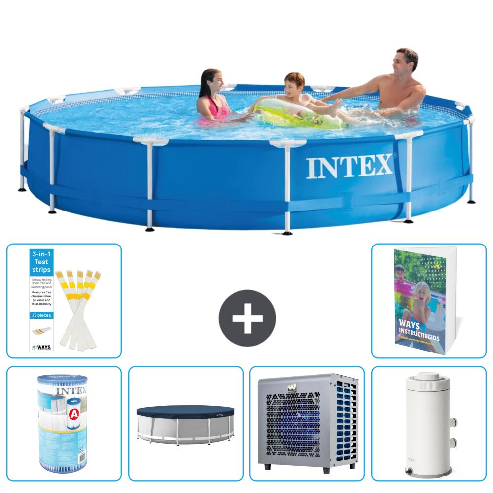 INTEX Basen ze stelażem Okrągły - 366x76 cm - 7-częściowy S38