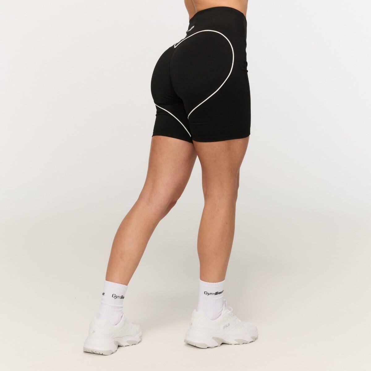 Szorty damskie fitness slim z wysokim stanem czarne Varsity