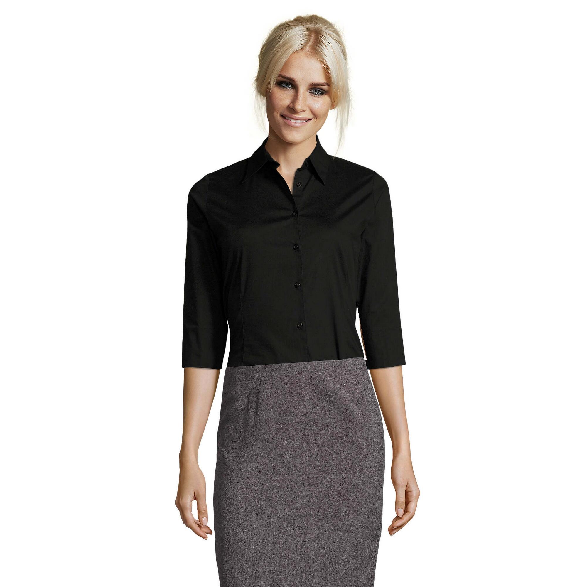 Bluzka Damska Z Elastycznym Rękawem 3/4