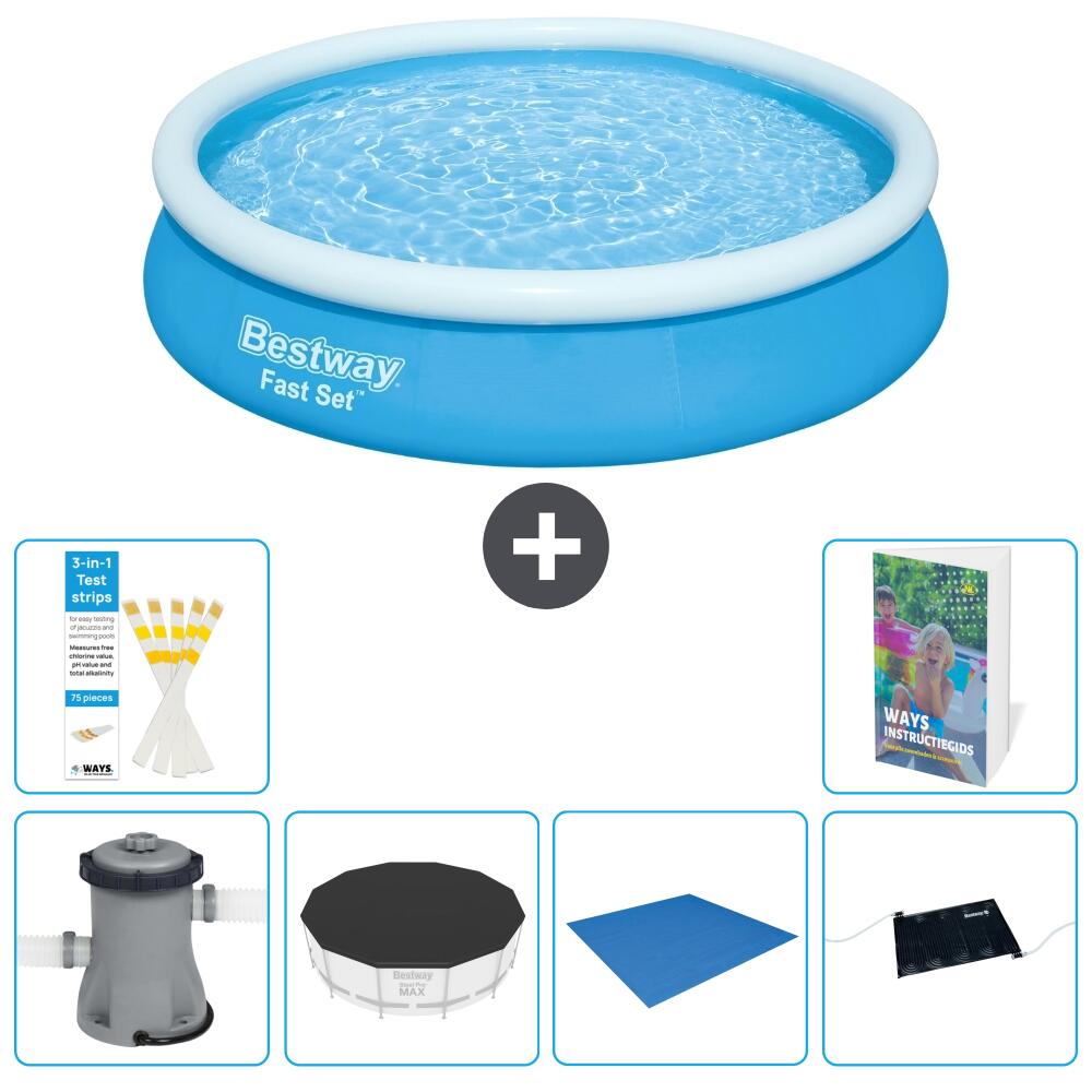 BESTWAY Basen Fast Set Okrągły - 366x76 cm - 7-częściowy S214