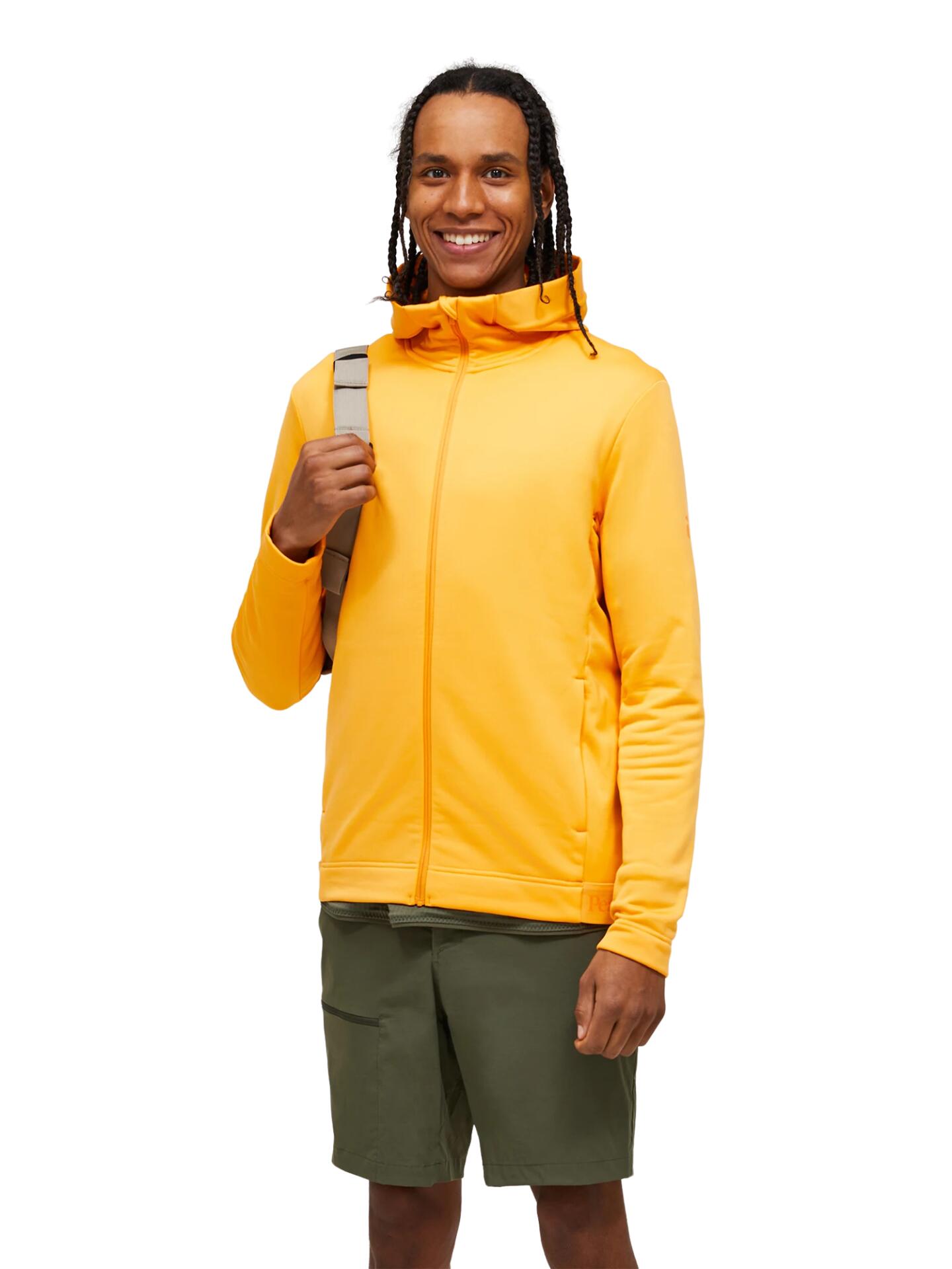 Bluza Peak Performance męska Rider Tech Zip Hood pomarańczowa - XXL