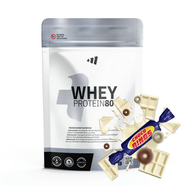 Białko serwatkowe 80 - 1 kg Biała czekolada z krążkami czekoladowymi MASMUSCULO