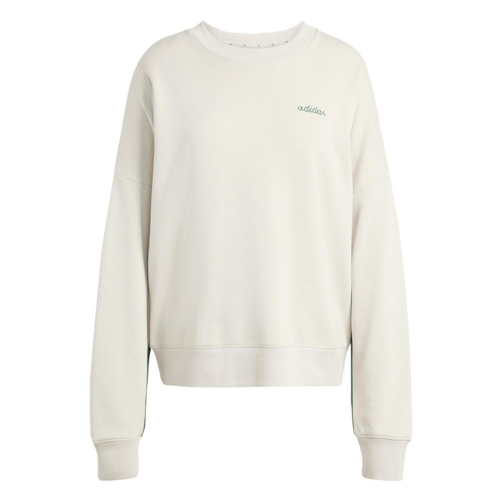 Bluza damska adidas beż JZ0196 z okrągłym dekoltem