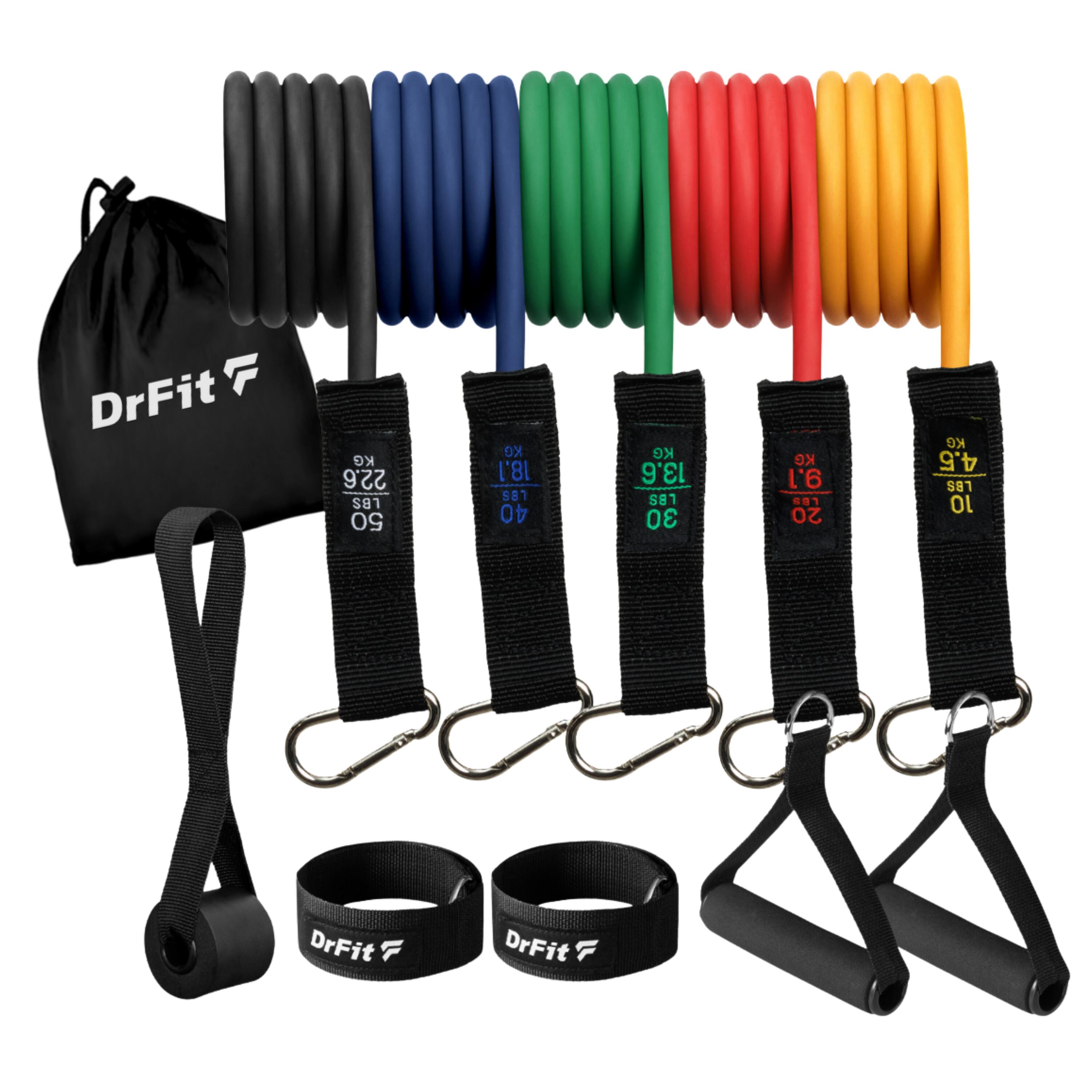 Gumy do ćwiczeń zestaw 5 gum oporowych do ćwiczeń fitness taśmy na siłkę DrFit