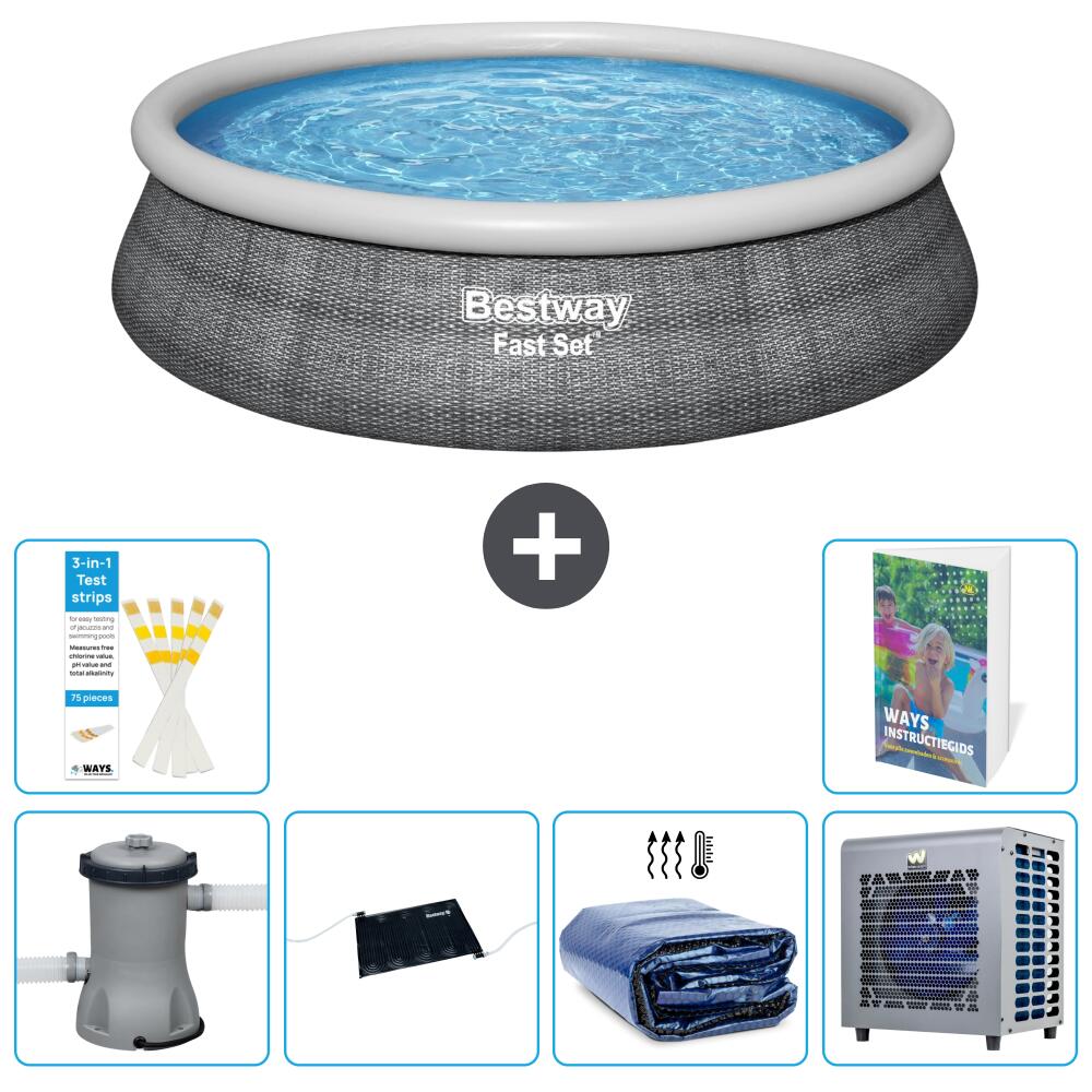 BESTWAY Basen Fast Set Okrągły - 457x84 cm - 7-częściowy S216