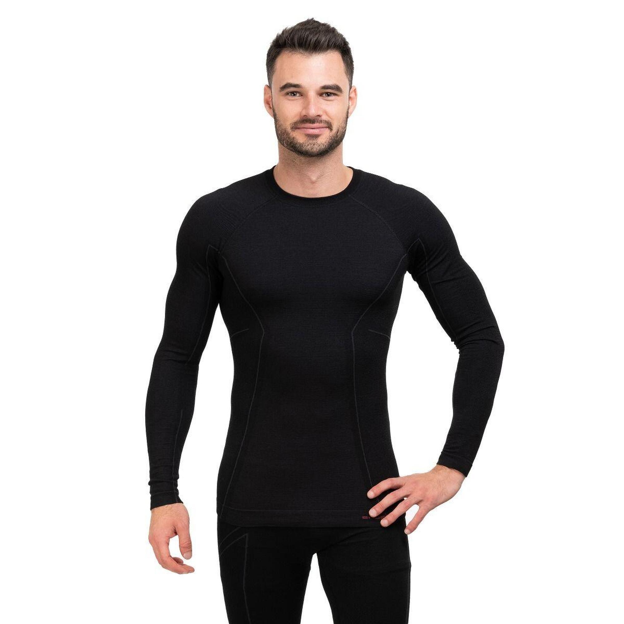 KOSZULKA ACTIVE WOOL LS12820 MĘSKA-BLACK l