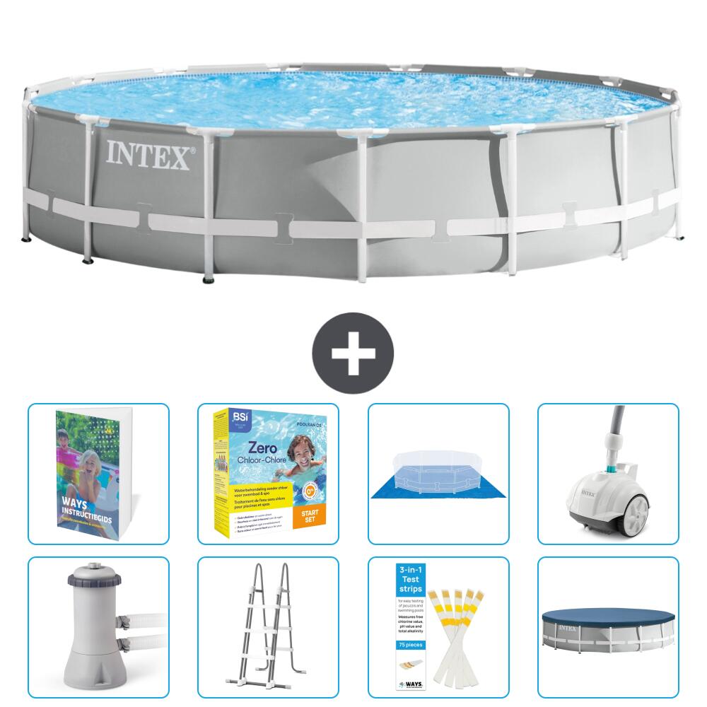 INTEX Basen Prism Frame Okrągły - 457x107 cm - 9-częściowy S544