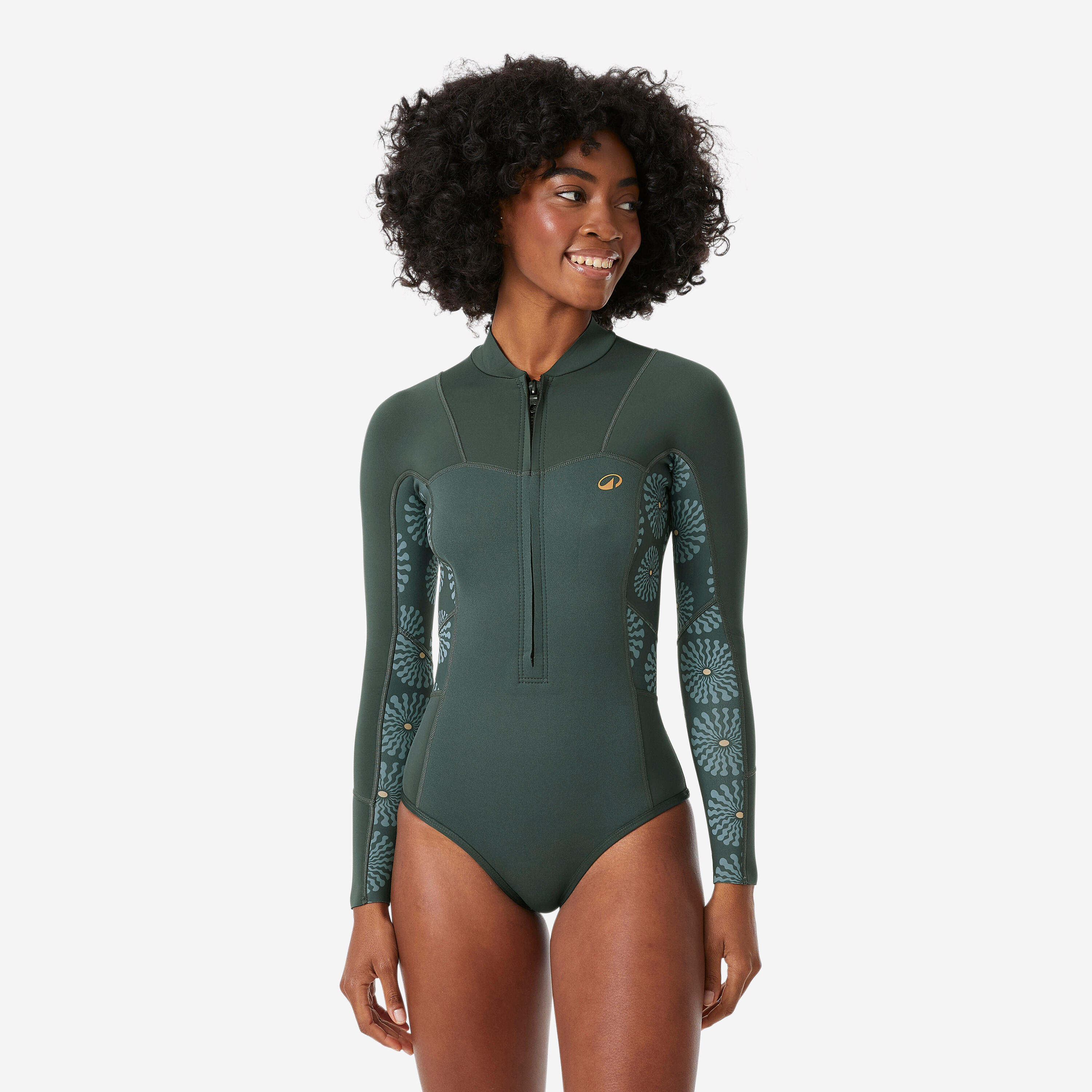 Krótka pianka surfingowa damska Decathlon 500 długi rękaw 1,5 mm