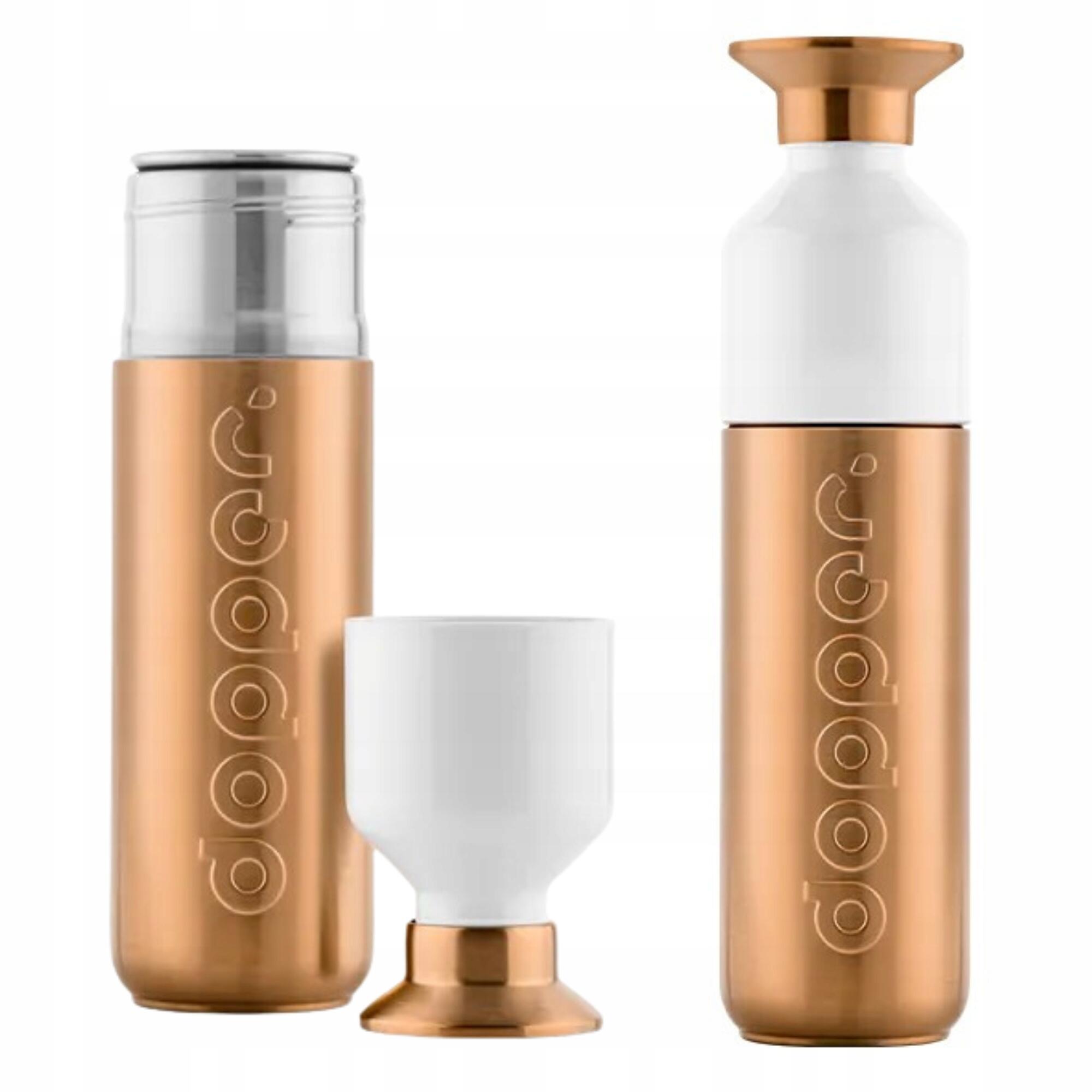 Ekologiczna butelka metalowa Dopper Steel Bronze z kubkiem