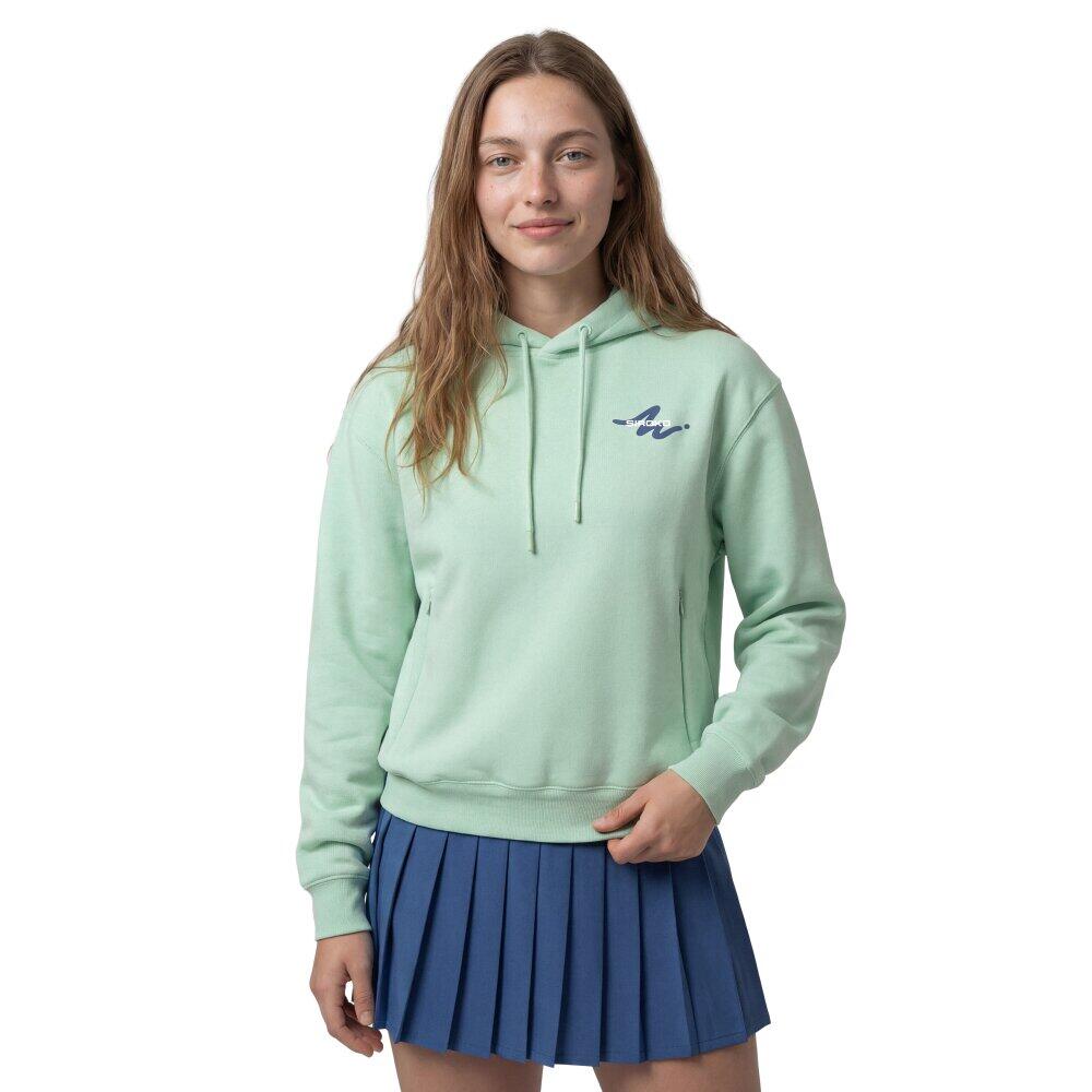 Damska bluza tenisowa z kapturem Siroko Newport-W Light Green