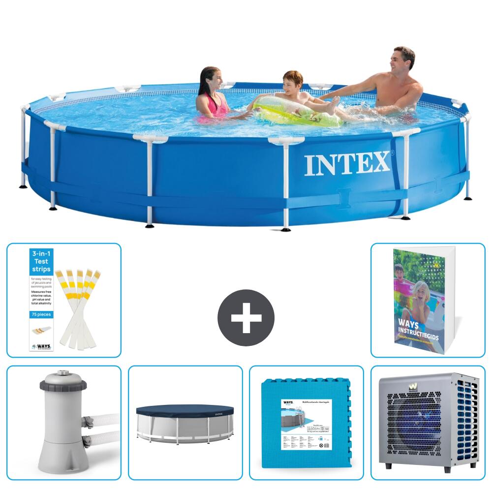 INTEX Basen ze stelażem Okrągły - 366x76 cm - 7-częściowy S253