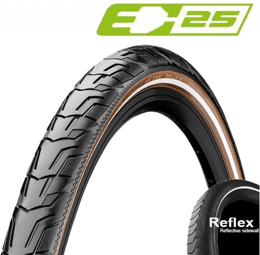 CONTINENTAL Conti Ride City 28x1 5/8x1 3/8 (37-622) czarny/brązowy odblaskowy