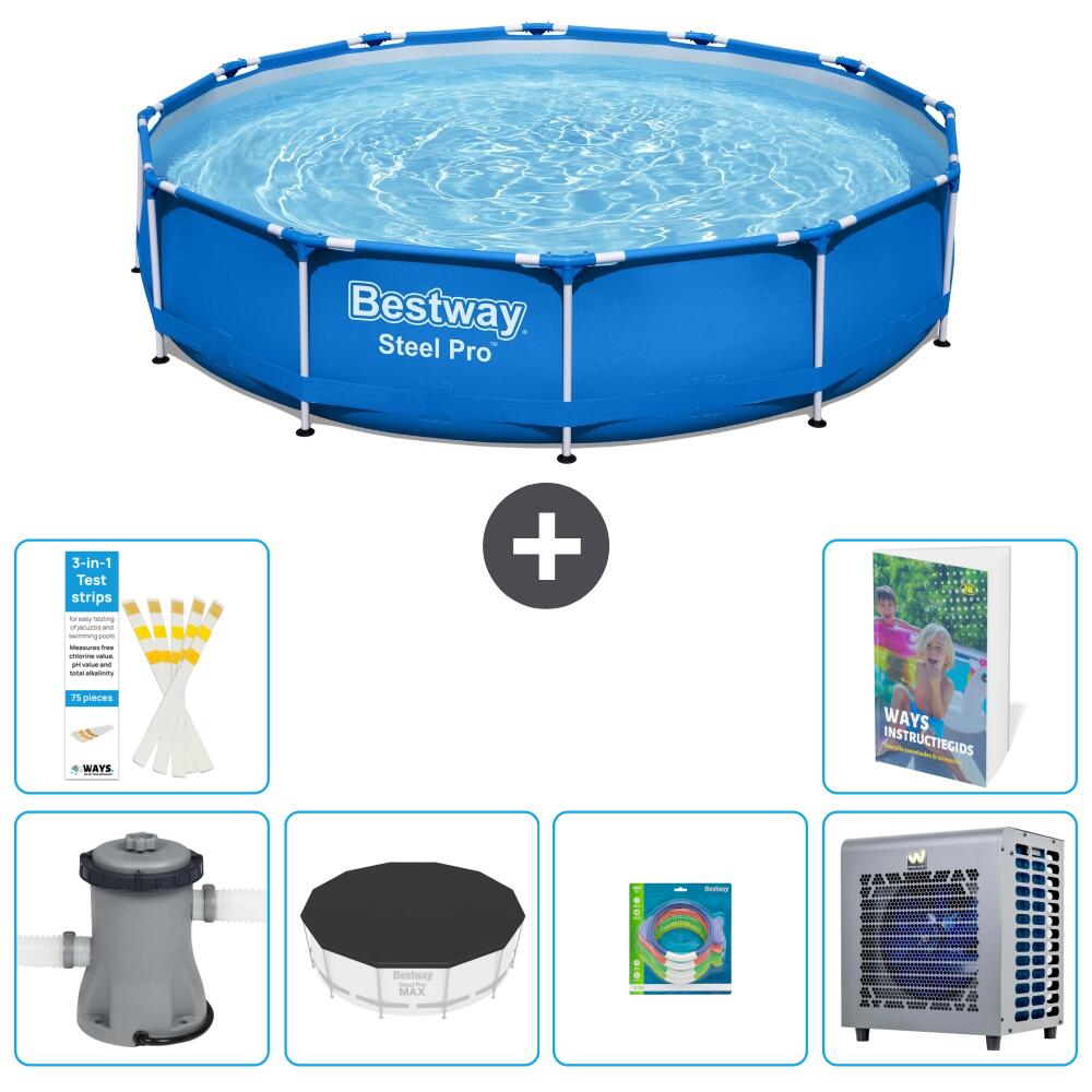 BESTWAY Basen Steel Pro Okrągły - 366x76 cm - 7-częściowy S338