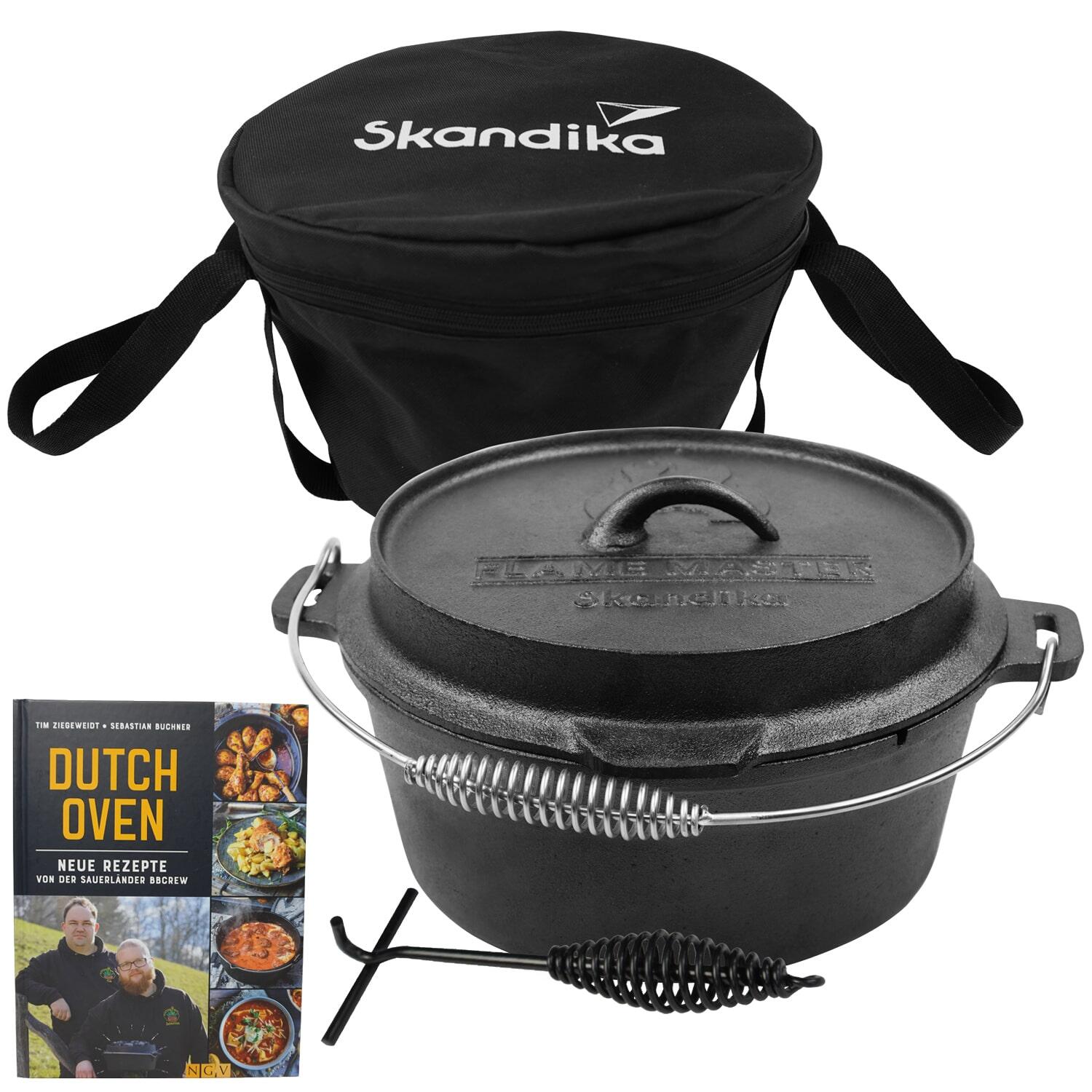 Żeliwny garnek kociołek kempingowy Dutch Oven Flame Master 7 1 L  bez nóżek