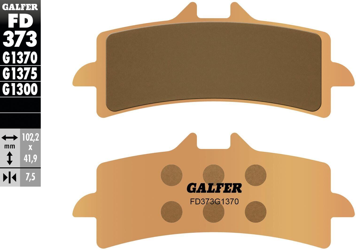 Klocki hamulcowe GALFER FD373, metal spiekany, 102,0 mm