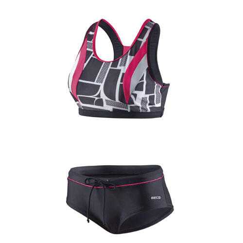 Bikini treningowo-wyścigowe Beco czarny/różowy/biały