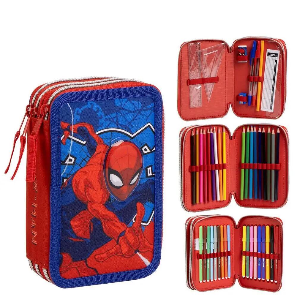 Torebka na przybory szkolne potrójna Cerda Marvel Spiderman