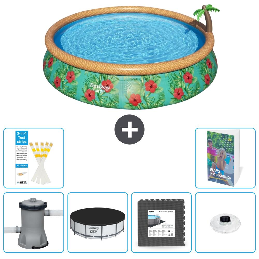 BESTWAY Basen Fast Set Okrągły - 457x84 cm - 7-częściowy S312