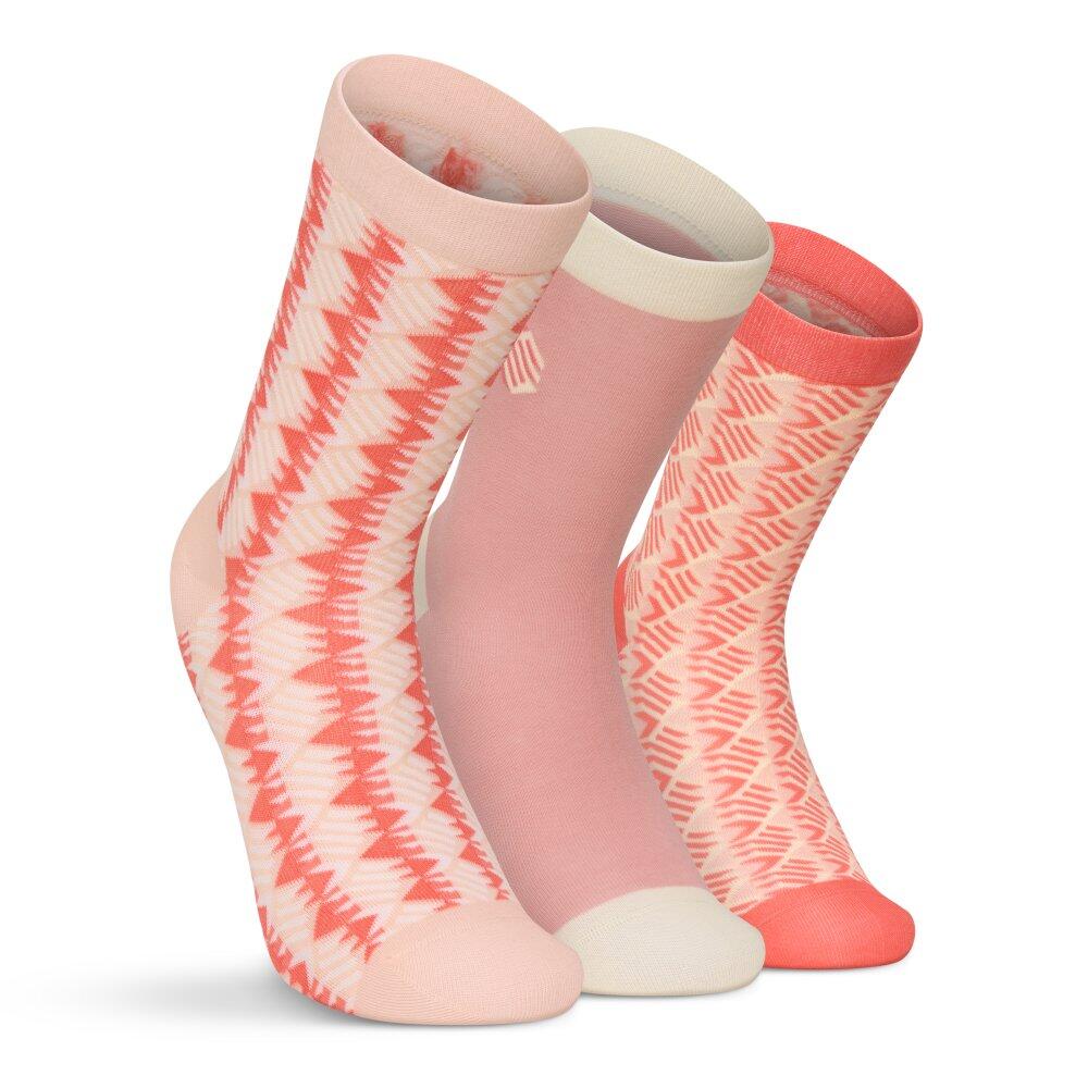 Skarpetki bawełniane 3-pak Lifestyle Siroko Monogram Pink