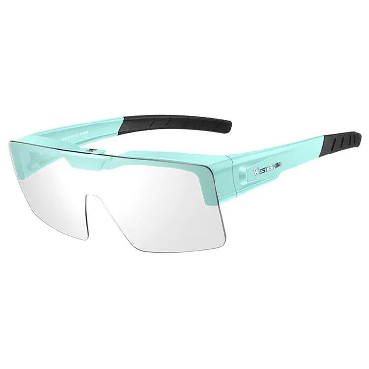 Przezroczyste okulary rowerowe fotochromowe niebieskie