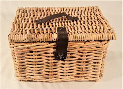 Avada Kosz walizka z trzciny Pit z pokrywą 40x30x24 cm naturalny