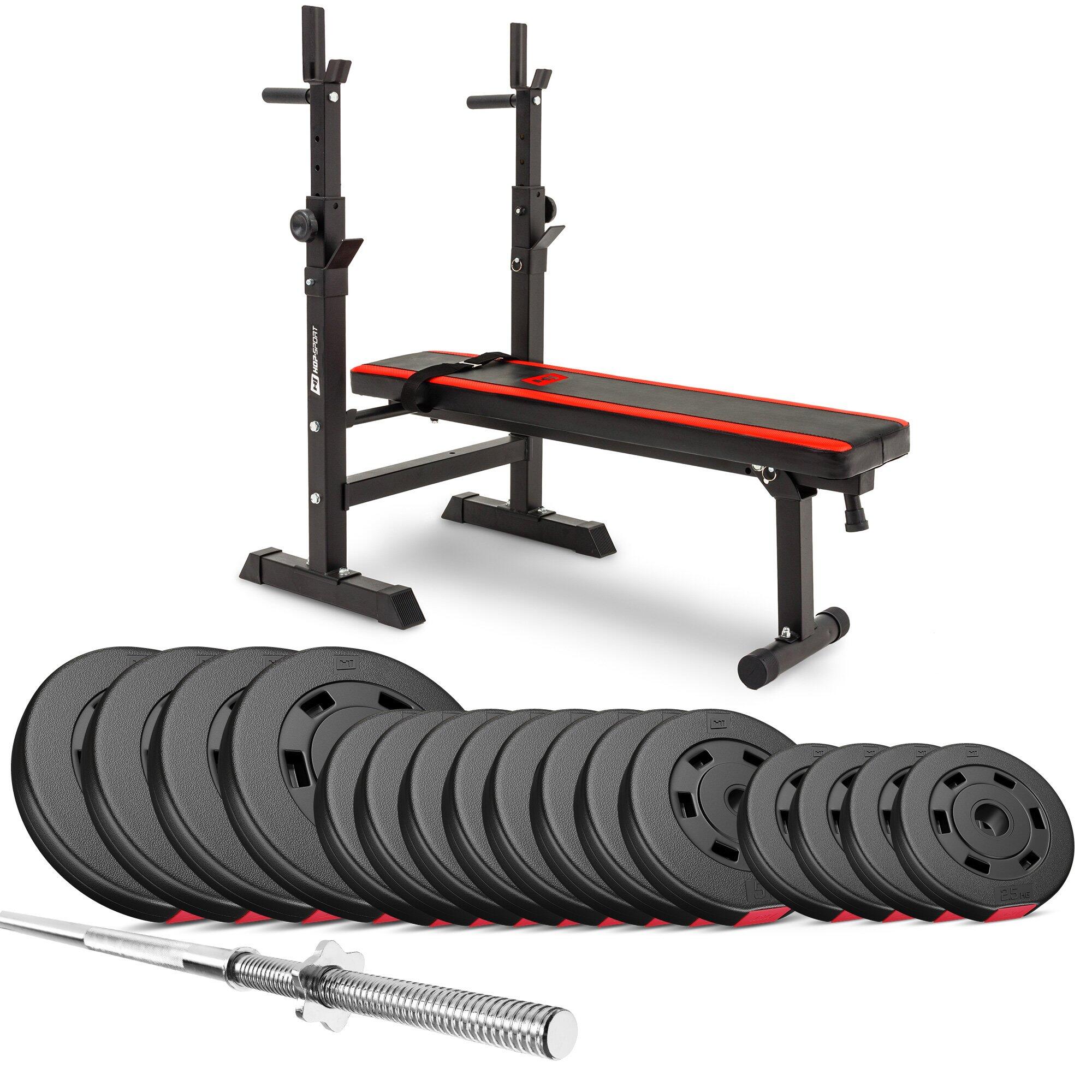 Zestaw kulturystyczny kompozytowy Hop-Sport Premium 99kg z ławką HS-1080