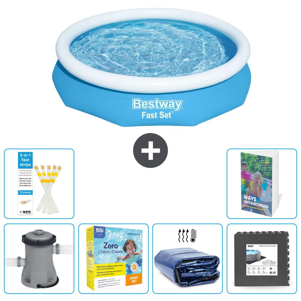BESTWAY Basen Fast Set Okrągły - 305x66 cm - 7-częściowy S285