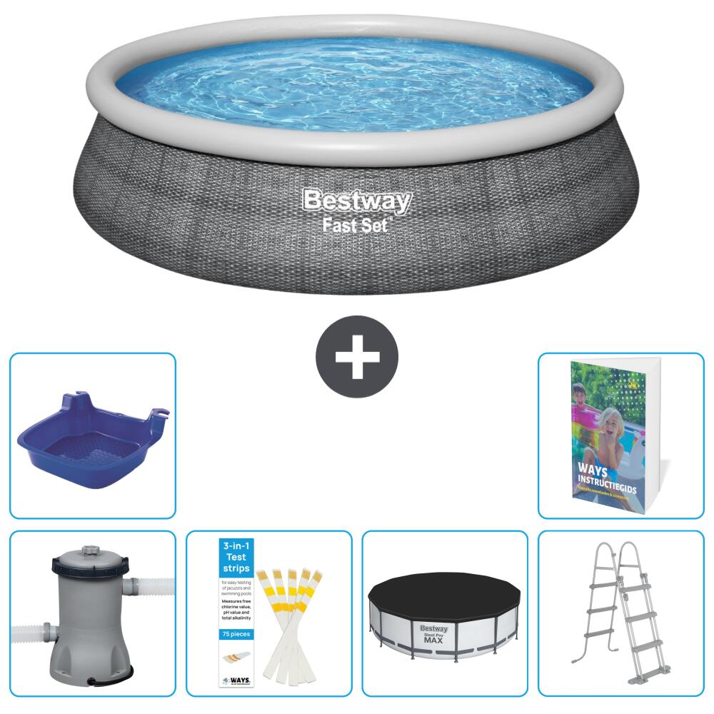 BESTWAY Basen Fast Set Okrągły - 457x107 cm - 7-częściowy S488