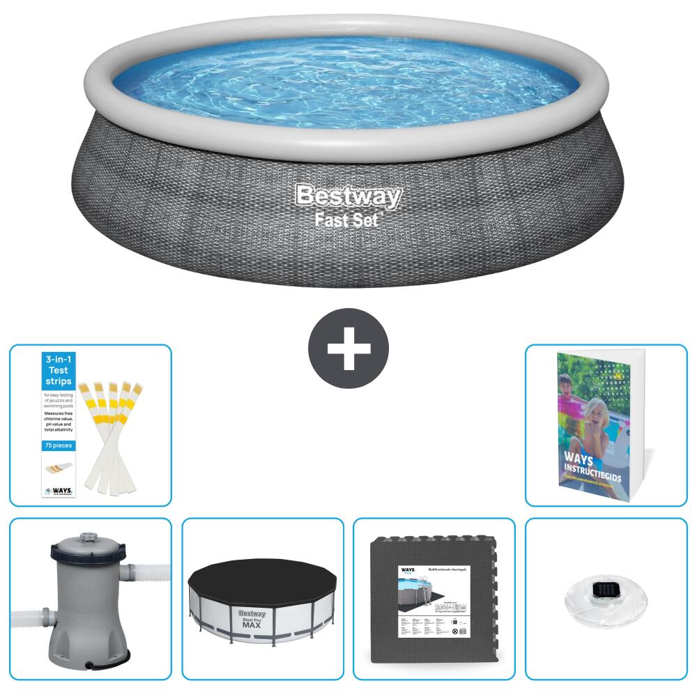 BESTWAY Basen Fast Set Okrągły - 457x84 cm - 7-częściowy S312