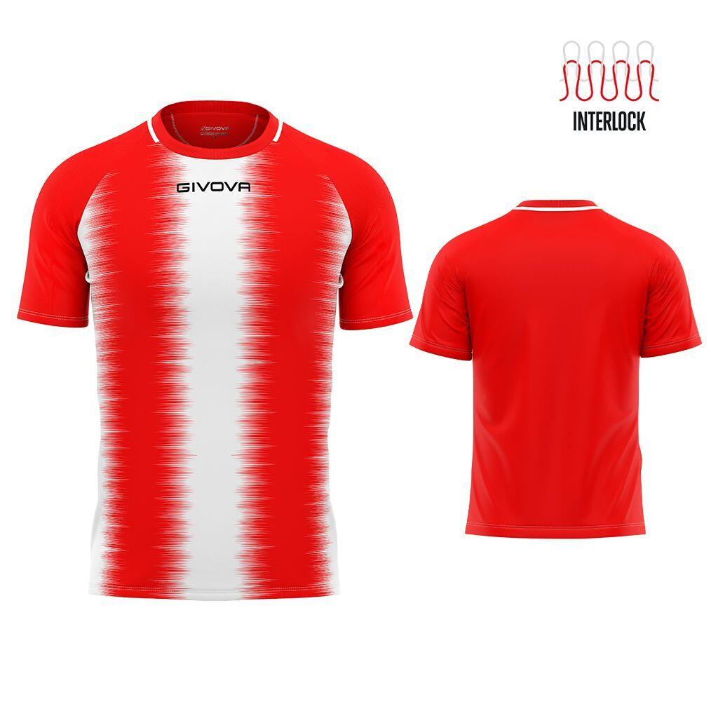 Koszulka sportowa Givova Stripe Czerwono-biała Czerwona