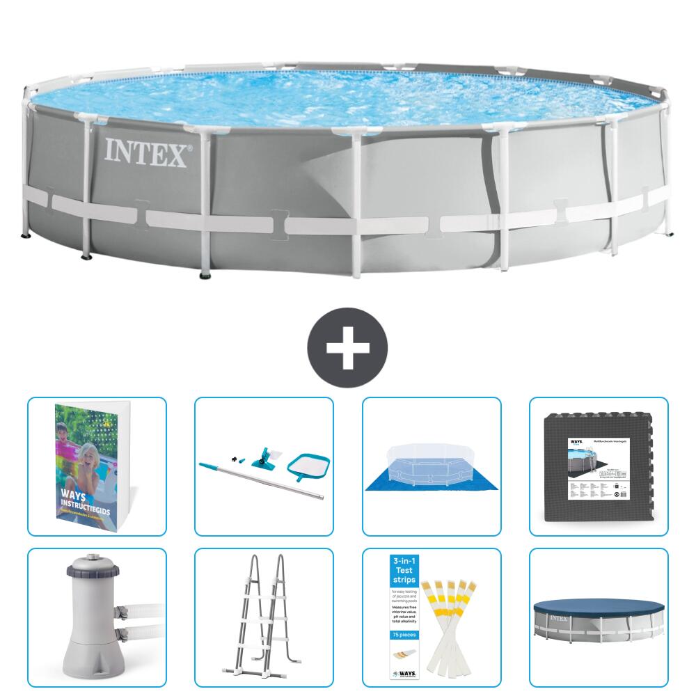 INTEX Basen Prism Frame Okrągły - 457x107 cm - 9-częściowy S565