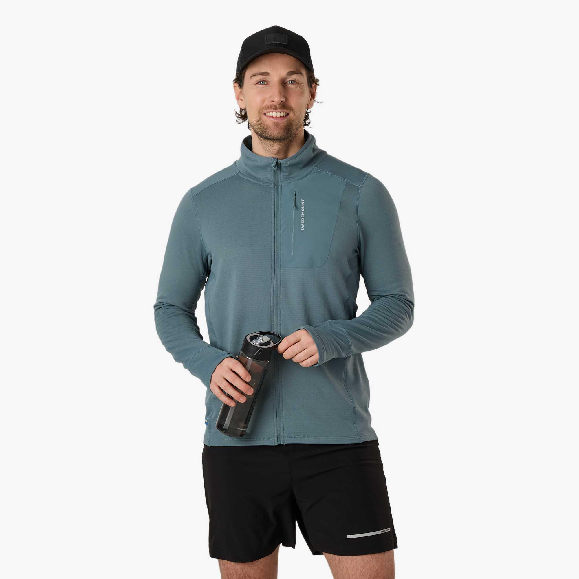 Sweter Wędrówki męski Swedemount Ultra Light Tech Midlayer Full Zip oddychający