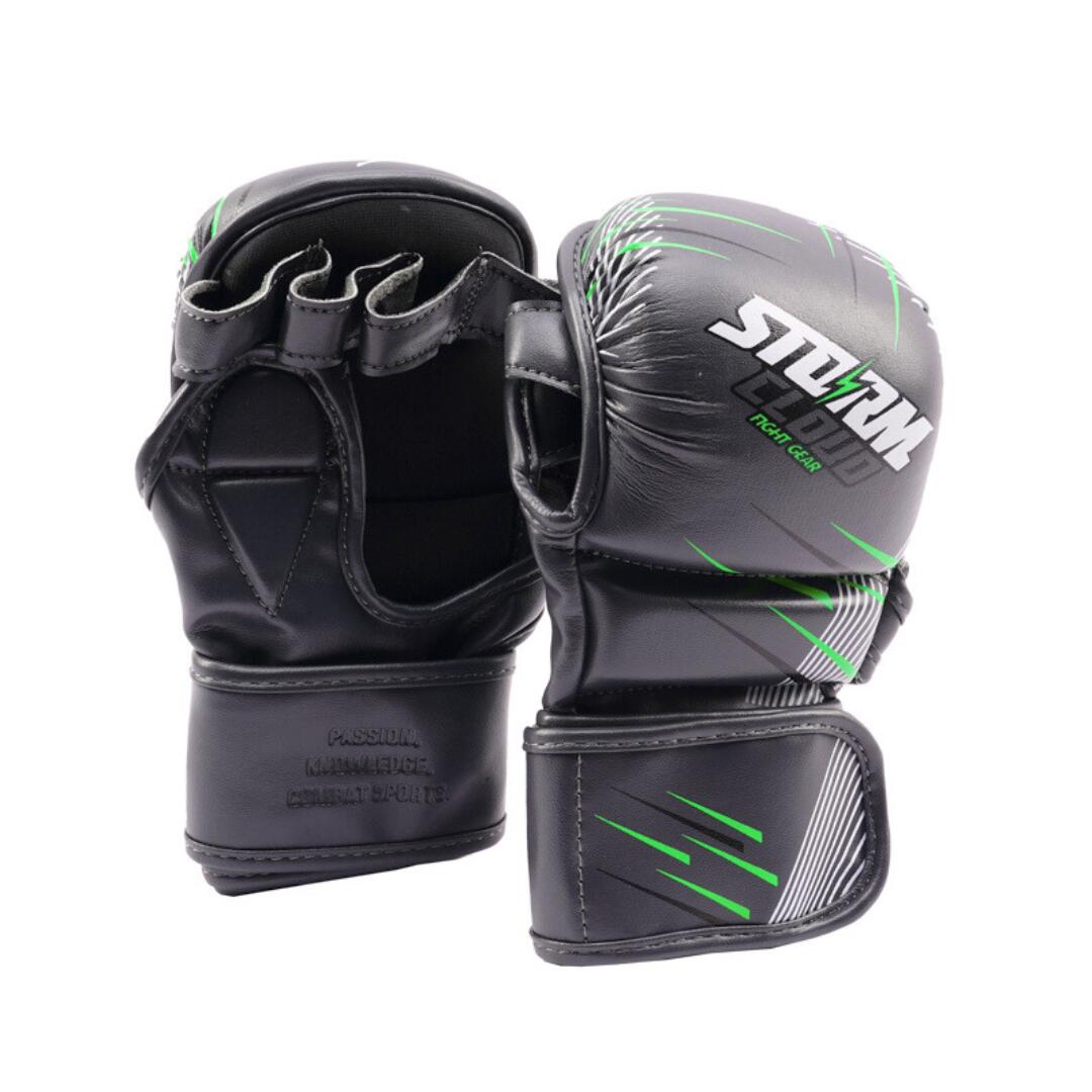 Rękawice do MMA StormCloud StarFall Sparingowe Grafit-Limonka 7oz XXL