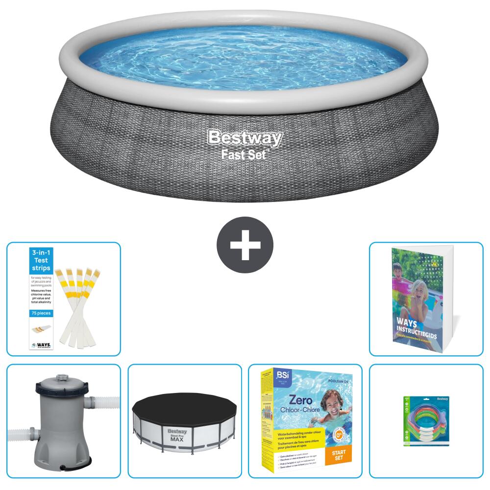 BESTWAY Basen Fast Set Okrągły - 457x84 cm - 7-częściowy S231