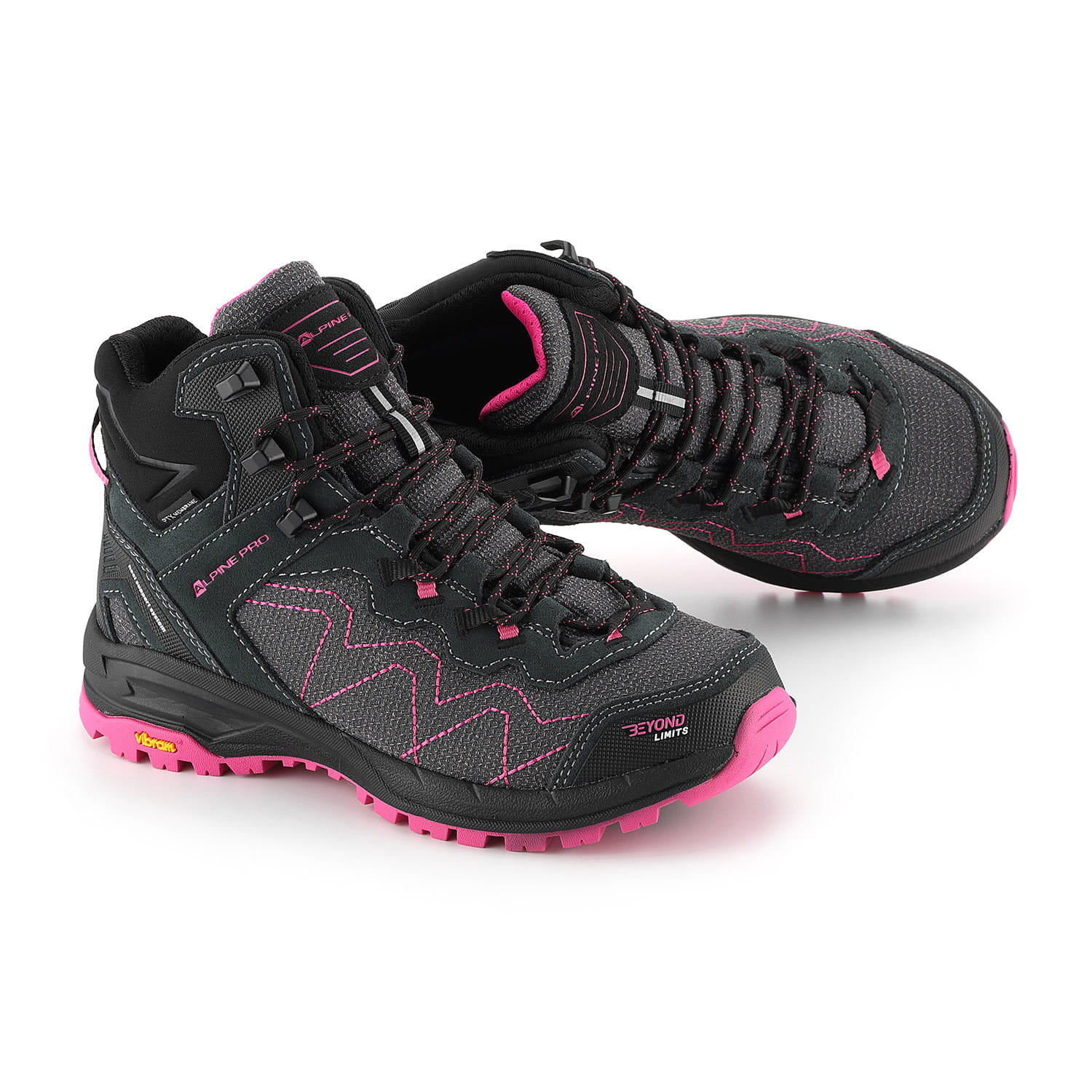 Buty wysokie trekkingowe damskie Alpine Pro Cerne 2 Vibram
