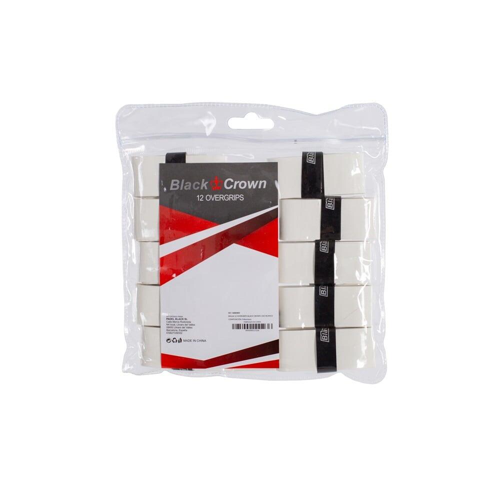 Bag Of 12 Black Crown Smooth White Overgrips