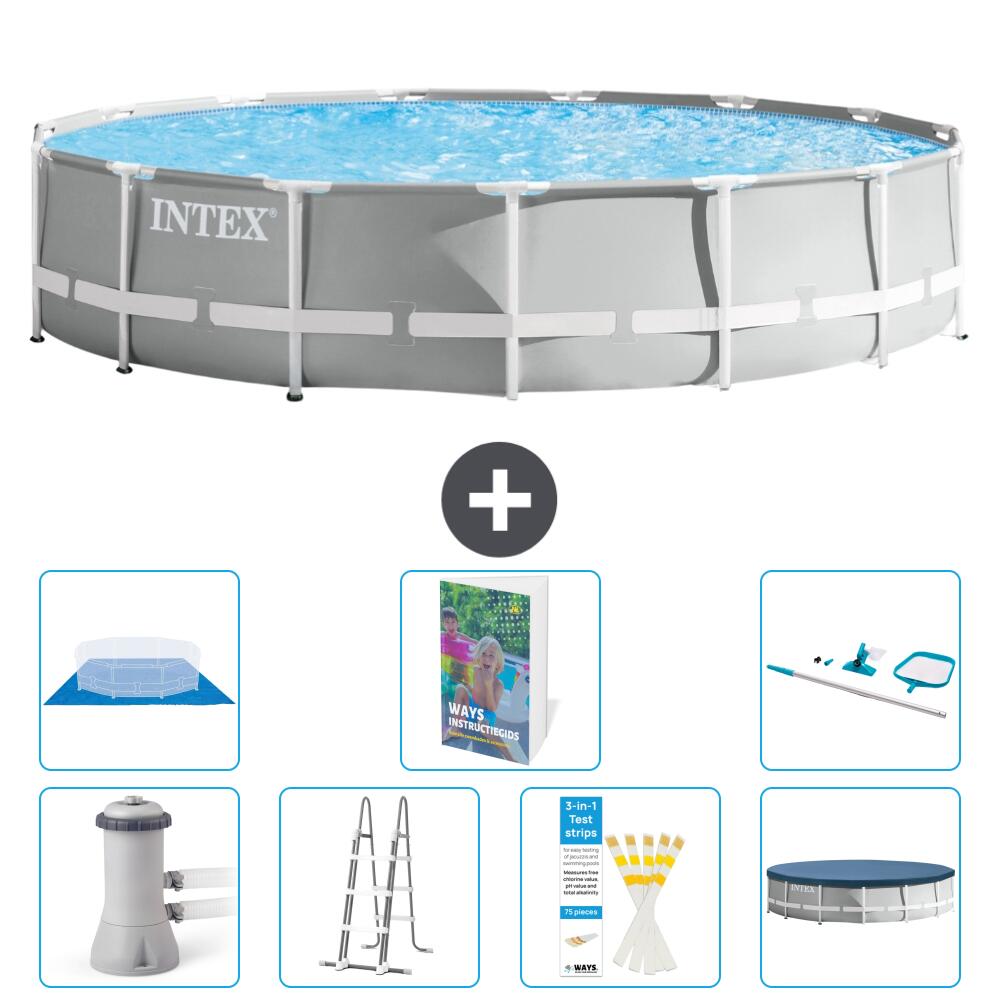 INTEX Basen Prism Frame Okrągły - 457x107 cm - 8-częściowy S573