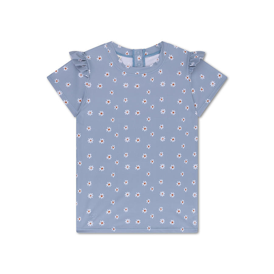 Swim Essentials Swimming T-shirt - Short Sleeve - Blue - Daisy Flower