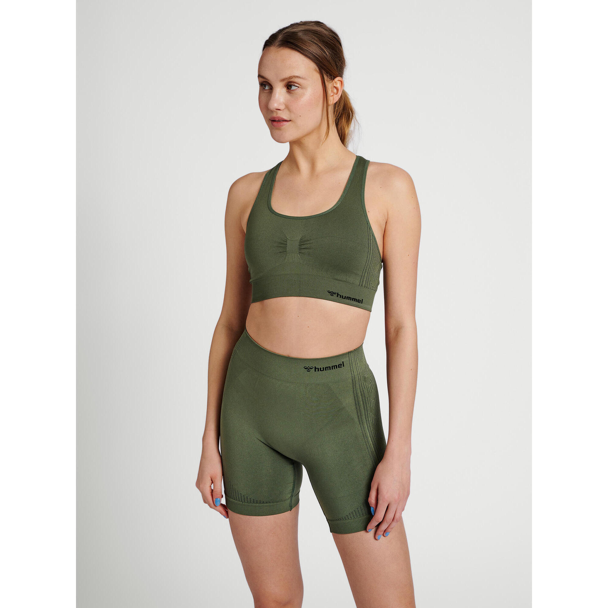 Damski bezszwowy biustonosz sportowy Hummel Shaping
