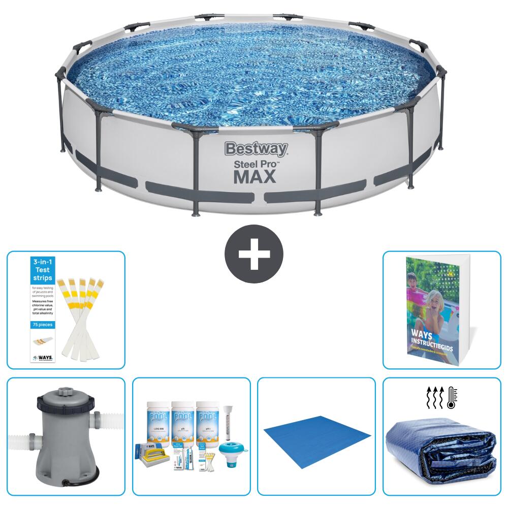 BESTWAY Basen Steel Pro MAX Okrągły - 366x76 cm - 7-częściowy S289