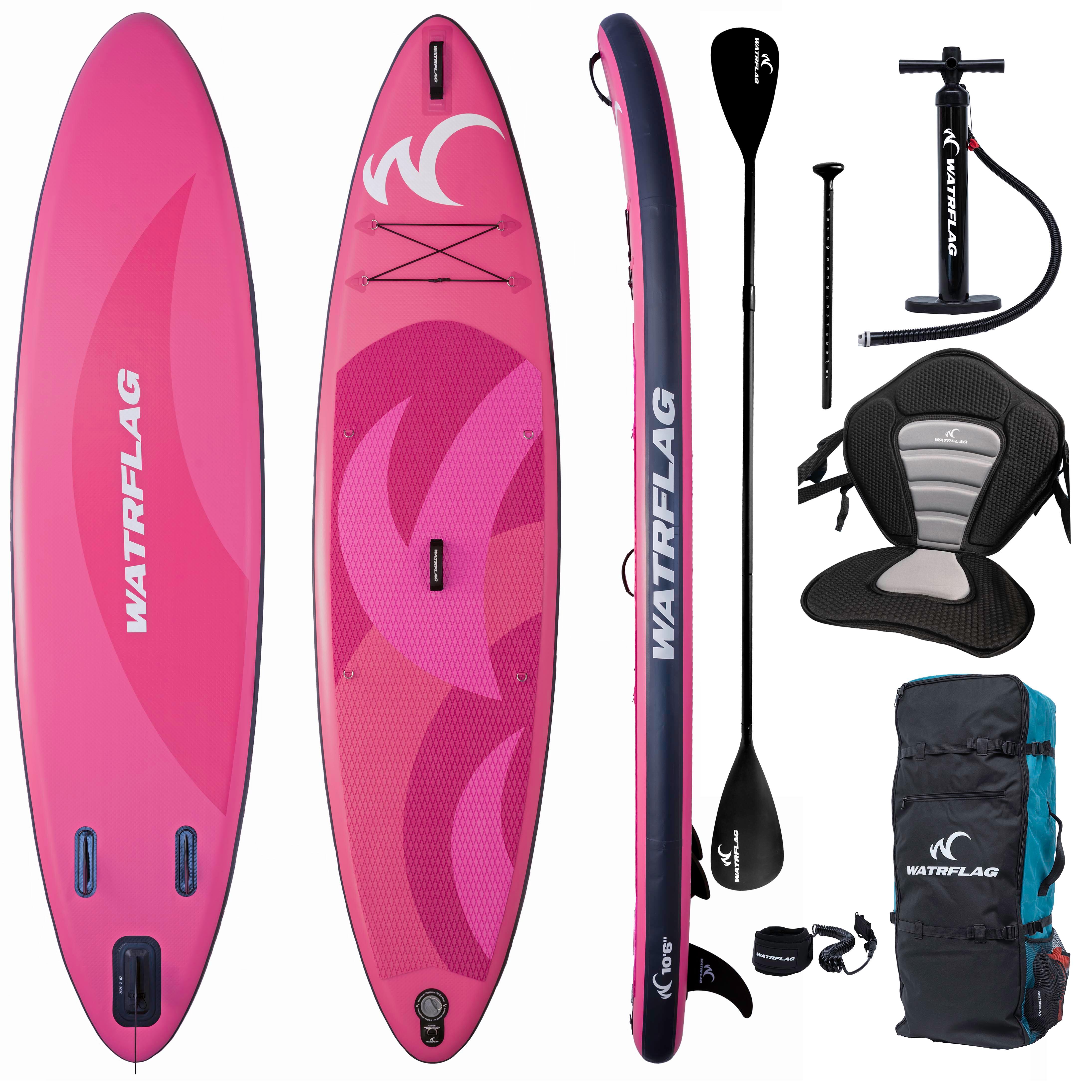 Premium SUP Board WATRFLAG Glide Pink 10'6 Set - ALLROUND + EXTRA Kayak Set